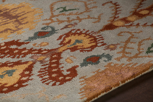 Chandra Rugs Rupec 80% Wool + 20% Viscose Hand-Tufted Contemporary Rug Blue/Brown/Gold/Grey/Green 9' x 13'