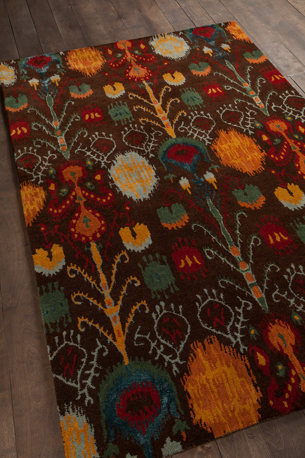 Chandra Rugs Rupec 80% Wool + 20% Viscose Hand-Tufted Contemporary Rug Brown/Blue/Red/Yellow/Green/Orange 9' x 13'