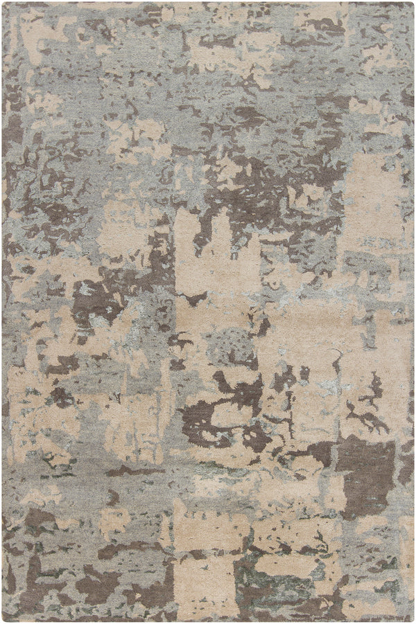 Chandra Rugs Rupec 80% Wool + 20% Viscose Hand-Tufted Contemporary Rug Silver/Beige/Brown 9' x 13'