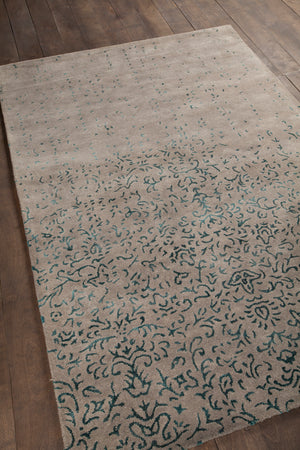 Chandra Rugs Rupec 80% Wool + 20% Viscose Hand-Tufted Contemporary Rug Grey/Blue 9' x 13'