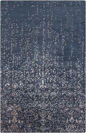 Chandra Rugs Rupec 80% Wool + 20% Viscose Hand-Tufted Contemporary Rug Navy/Beige 9' x 13'