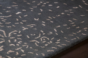 Chandra Rugs Rupec 80% Wool + 20% Viscose Hand-Tufted Contemporary Rug Navy/Beige 9' x 13'