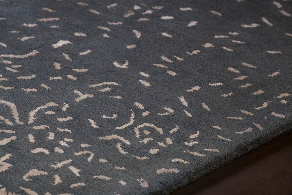 Chandra Rugs Rupec 80% Wool + 20% Viscose Hand-Tufted Contemporary Rug Navy/Beige 9' x 13'