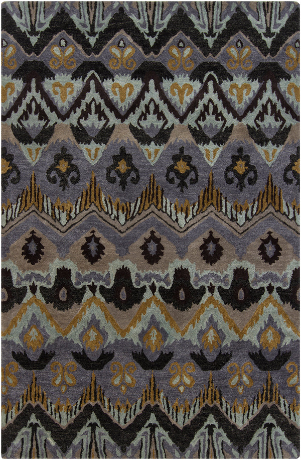 Chandra Rugs Rupec 80% Wool + 20% Viscose Hand-Tufted Contemporary Rug Grey/Taupe/Gold/Black 9' x 13'