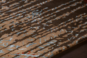 Chandra Rugs Rupec 80% Wool + 20% Viscose Hand-Tufted Contemporary Rug Brown/Blue 9' x 13'