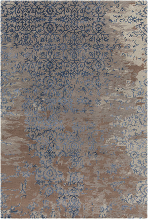 Chandra Rugs Rupec 80% Wool + 20% Viscose Hand-Tufted Contemporary Rug Grey / Blue/ Brown 9' x 13'