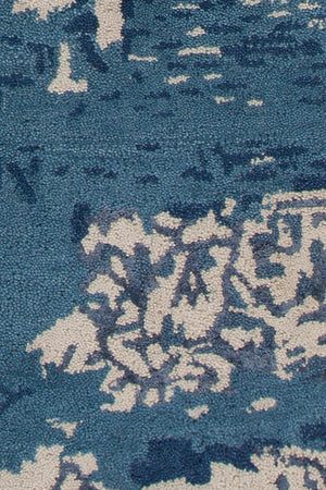 Chandra Rugs Rupec 80% Wool + 20% Viscose Hand-Tufted Contemporary Rug Beige / Blue 9' x 13'