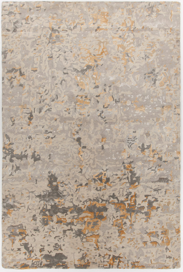 Chandra Rugs Rupec 80% Wool + 20% Viscose Hand-Tufted Contemporary Rug Beige/Grey/Gold 9' x 13'