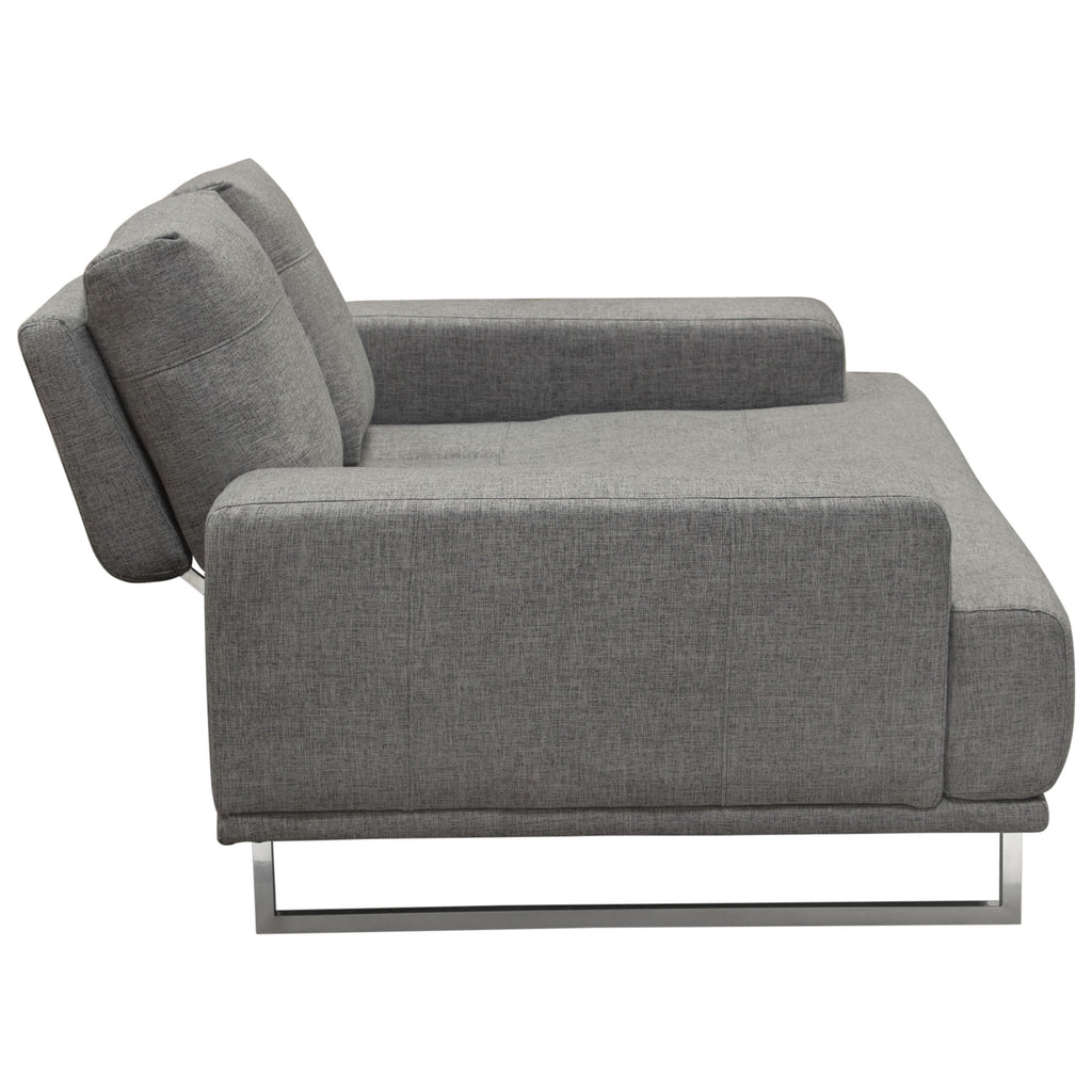 Russo Loveseat w/ Adjustable Seat Backs in Space Grey Fabric by Diamond Sofa