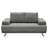 Russo Loveseat w/ Adjustable Seat Backs in Space Grey Fabric