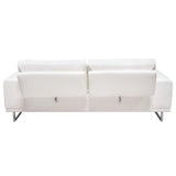 Russo Sofa w/ Adjustable Seat Backs in White Air Leather by Diamond Sofa