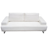 Russo Sofa w/ Adjustable Seat Backs in White Air Leather by Diamond Sofa