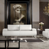 Russo Sofa w/ Adjustable Seat Backs in White Air Leather by Diamond Sofa