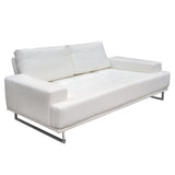 Russo Sofa w/ Adjustable Seat Backs in White Air Leather by Diamond Sofa