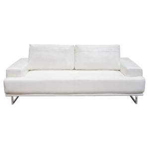 Russo Sofa w/ Adjustable Seat Backs in White Air Leather by Diamond Sofa