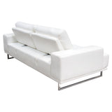 Russo Sofa w/ Adjustable Seat Backs in White Air Leather by Diamond Sofa