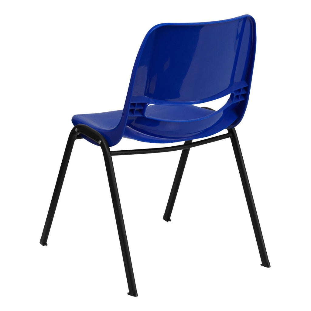 English Elm EE2429 Classic Commercial Grade Plastic Stack Chair Navy Plastic/Black Frame EEV-15895