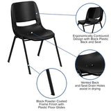 English Elm EE2430 Classic Commercial Grade Plastic Stack Chair Black Plastic/Black Frame EEV-15900