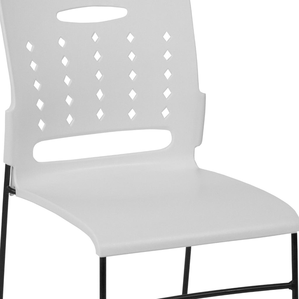 English Elm EE2435 Classic Commercial Grade Plastic Stack Chair White EEV-15924