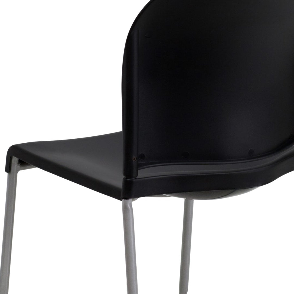 English Elm EE2436 Classic Commercial Grade Plastic Stack Chair Black EEV-15926