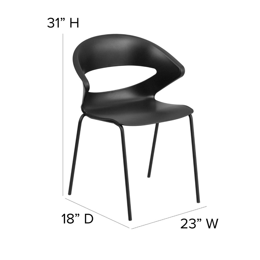 English Elm EE2439 Classic Commercial Grade Plastic Stack Chair Black EEV-15940