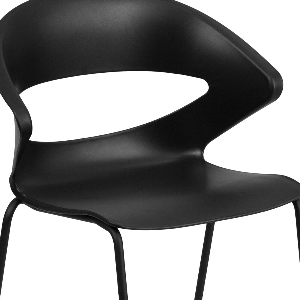 English Elm EE2439 Classic Commercial Grade Plastic Stack Chair Black EEV-15940