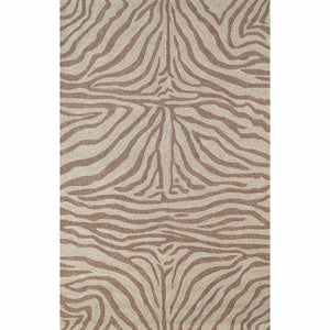 Trans-Ocean Liora Manne Ravella Zebra Casual Indoor/Outdoor Hand Tufted 70% Polypropylene/30%Acrylic Rug Brown 8'3" x 11'6"