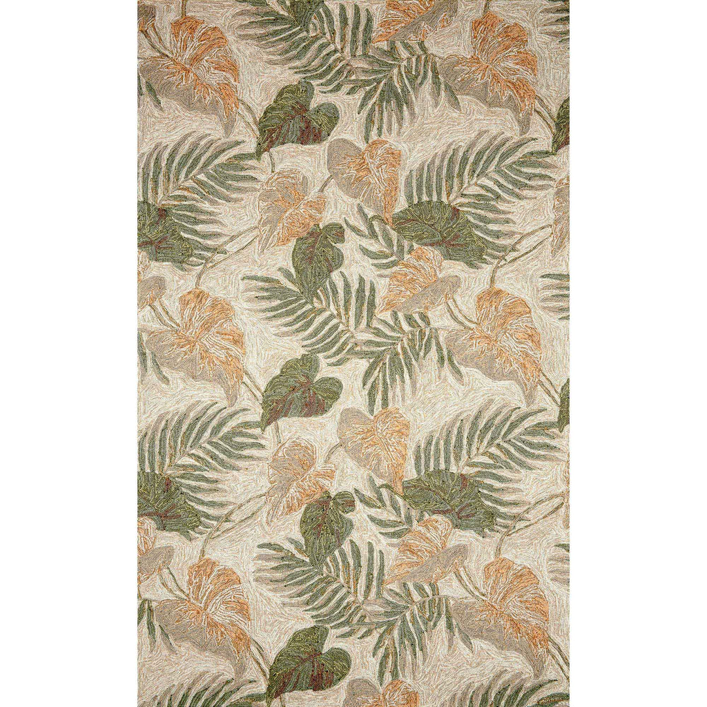 Trans-Ocean Liora Manne Ravella Tropical Leaf Casual Indoor/Outdoor Hand Tufted 70% Polypropylene/30%Acrylic Rug Neutral 8'3" x 11'6"