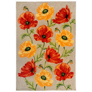 Trans-Ocean Liora Manne Ravella Icelandic Poppies Casual Indoor/Outdoor Hand Tufted 70% Polypropylene/30%Acrylic Rug Neutral 8'3" x 11'6"
