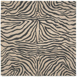 Trans-Ocean Liora Manne Ravella Zebra Casual Indoor/Outdoor Hand Tufted 70% Polypropylene/30%Acrylic Rug Black 8' Square