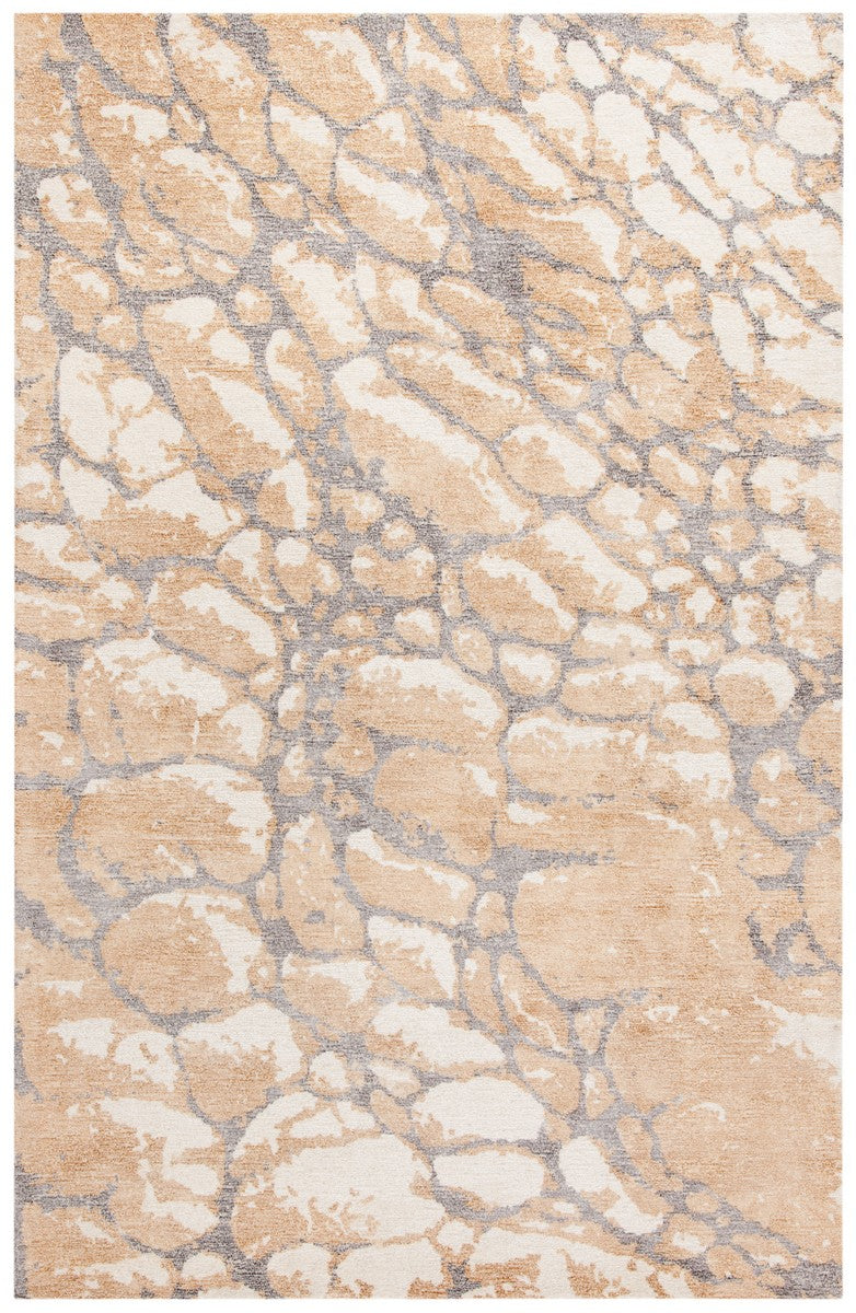 Restoration Vintage Restoration Vintage 112 Contemporary Hand Tufted 50% Wool, 50% Viscose Pile Rug Gold / Ivory