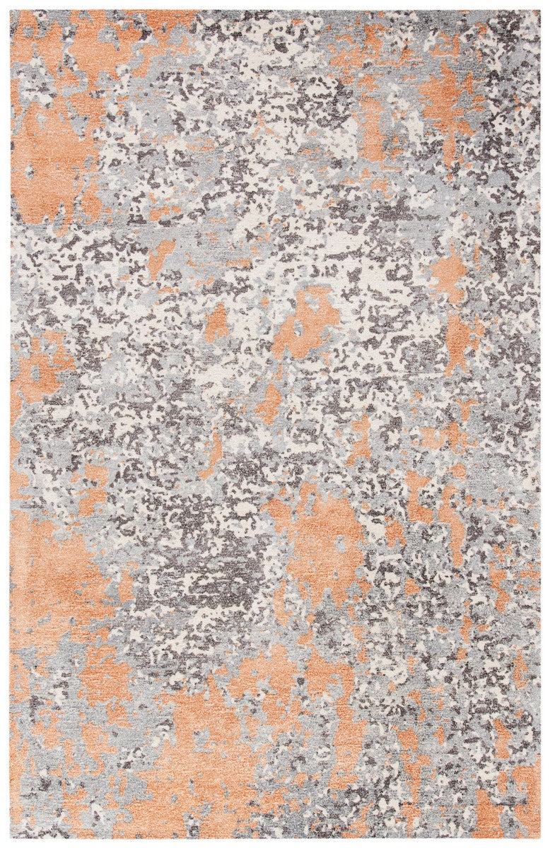 Restoration Vintage Restoration Vintage 114 Contemporary Hand Tufted 50% Wool, 50% Viscose Pile Rug Rust / Grey