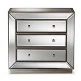 Baxton Studio Edeline Hollywood Regency Glamour Style Mirrored 3-Drawer Chest