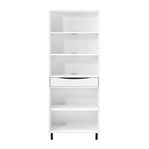 Walker Edison Ryder Modern/Contemporary 72" Single Drawer Angled Front Bookshelf RYDH8GSW