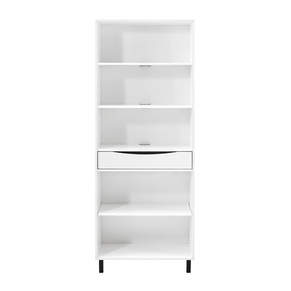 Walker Edison Ryder Modern/Contemporary 72" Single Drawer Angled Front Bookshelf RYDH8GSW