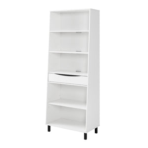 Walker Edison Ryder Modern/Contemporary 72" Single Drawer Angled Front Bookshelf RYDH8GSW