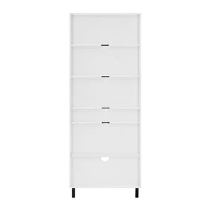 Walker Edison Ryder Modern/Contemporary 72" Single Drawer Angled Front Bookshelf RYDH8GSW