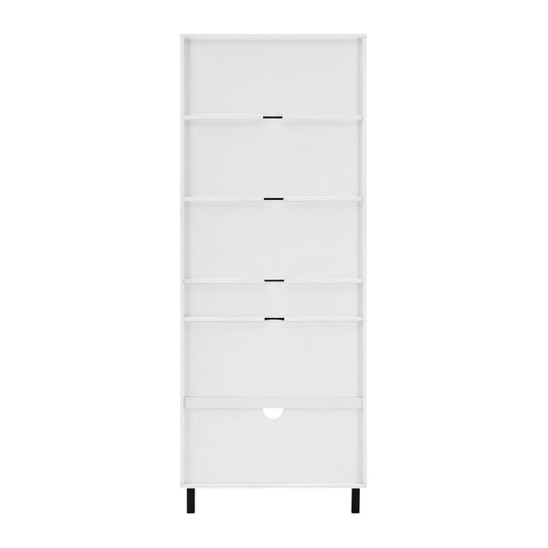 Walker Edison Ryder Modern/Contemporary 72" Single Drawer Angled Front Bookshelf RYDH8GSW