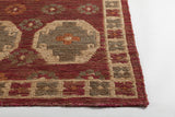 Chandra Rugs Ryleigh 100% Jute Hand-Woven Transitional Wool Rug Red/Green/Natural 7'9 x 10'6