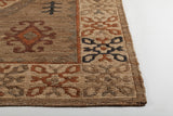 Chandra Rugs Ryleigh 100% Jute Hand-Woven Transitional Wool Rug Natural/Tan/Green/Rust 7'9 x 10'6