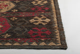 Chandra Rugs Ryleigh 100% Jute Hand-Woven Transitional Wool Rug Grey/Red/Natural 7'9 x 10'6