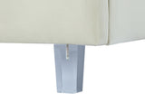 Rainbow Acrylic / Velvet / Engineered Wood / Foam Contemporary Cream Velvet Full Bed - 60" W x 76.4" D x 59.5" H