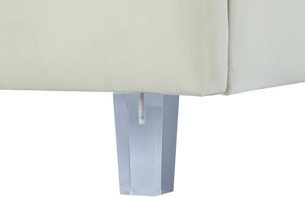 Rainbow Acrylic / Velvet / Engineered Wood / Foam Contemporary Cream Velvet King Bed - 81.5" W x 81.9" D x 59.5" H