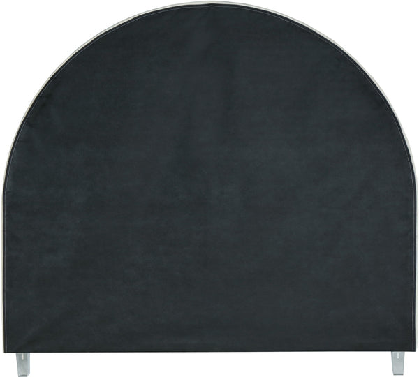 Rainbow Acrylic / Velvet / Engineered Wood / Foam Contemporary Cream Velvet King Bed - 81.5" W x 81.9" D x 59.5" H