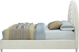 Rainbow Acrylic / Velvet / Engineered Wood / Foam Contemporary Cream Velvet Queen Bed - 66" W x 81.9" D x 59.3" H