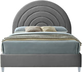 Rainbow Acrylic / Velvet / Engineered Wood / Foam Contemporary Grey Velvet Full Bed - 59.8" W x 76.4" D x 59.3" H