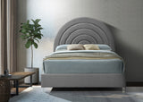 Rainbow Acrylic / Velvet / Engineered Wood / Foam Contemporary Grey Velvet Full Bed - 59.8" W x 76.4" D x 59.3" H