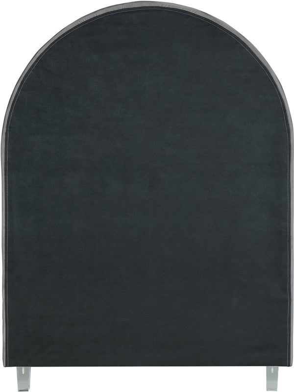 Rainbow Acrylic / Velvet / Engineered Wood / Foam Contemporary Grey Velvet Twin Bed - 44.1" W x 76.4" D x 59.3" H