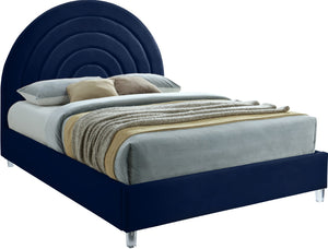 Rainbow Acrylic / Velvet / Engineered Wood / Foam Contemporary Navy Velvet Full Bed - 59.8" W x 76.4" D x 59.3" H