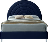 Rainbow Acrylic / Velvet / Engineered Wood / Foam Contemporary Navy Velvet Full Bed - 59.8" W x 76.4" D x 59.3" H
